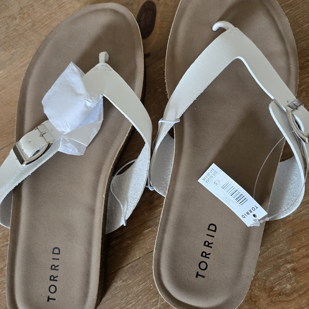 Torrid Cream Buckle Sandals